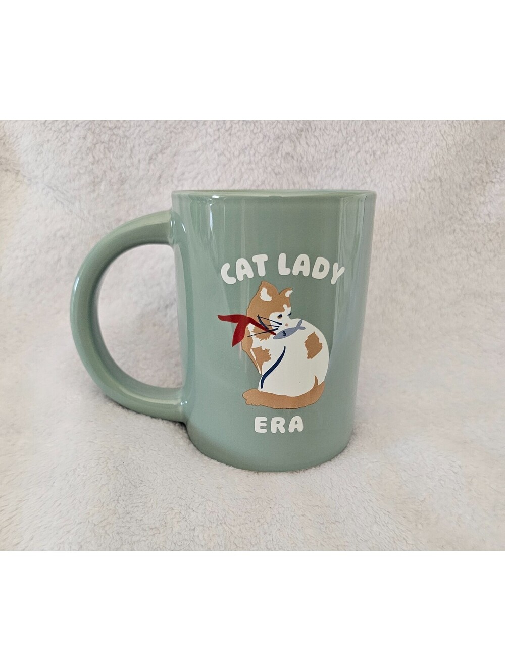 New Target Cat Lady Era Coffee Mug Cup 4.5" Light Teal Handle Ceramic Stoneware